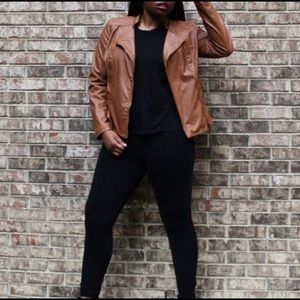 Brown Faux Leather Jacket